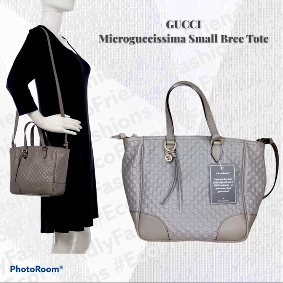 GUCCI Microguccissima Small Bree Tote in Grey - Picture 1 of 12